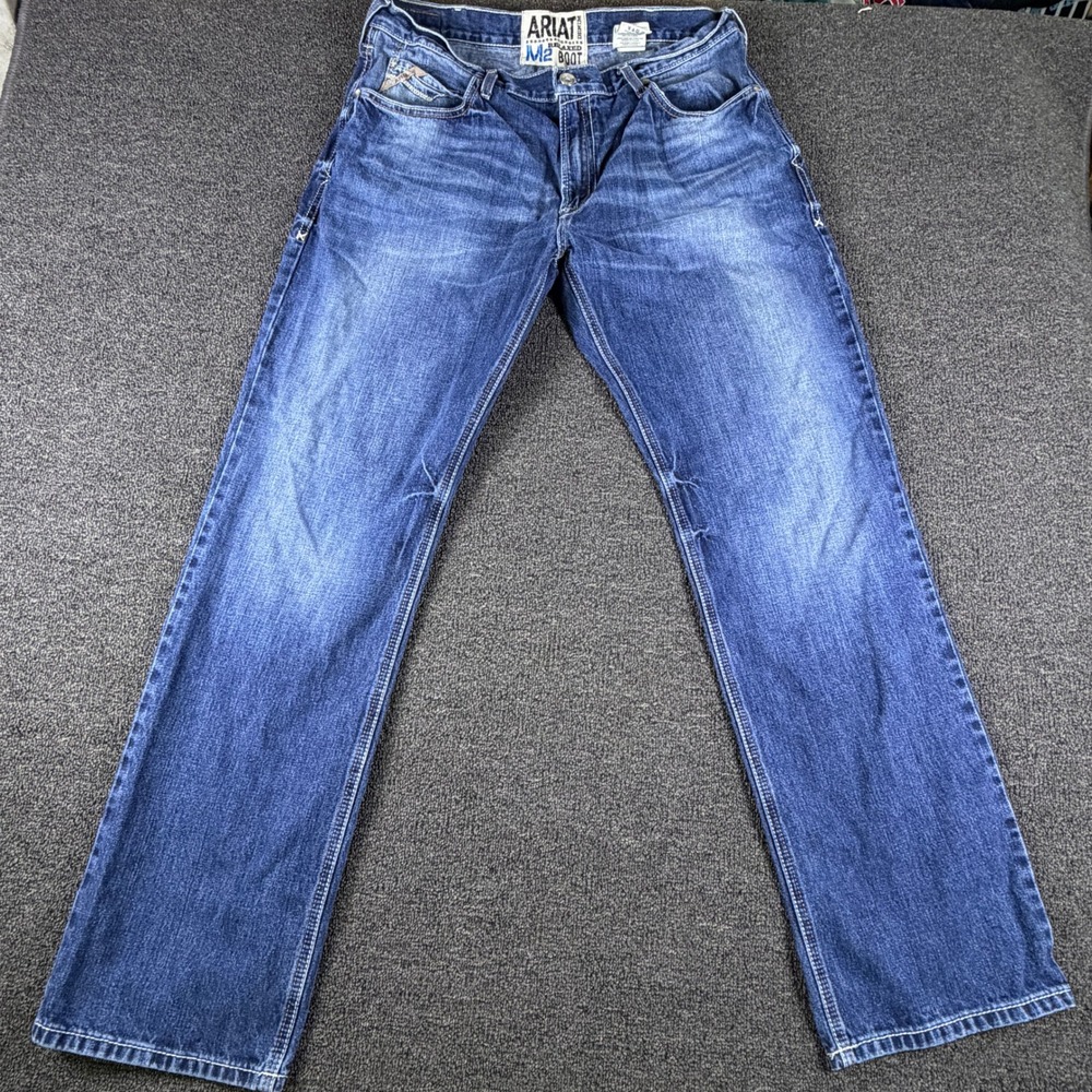 Ariat Jeans Mens 36x34 M2 Relaxed Boot Blue Bayshore 10021850 EUC